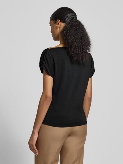 MOS MOSH T-Shirt mit Raffungen Modell 'Shima' Black 5
