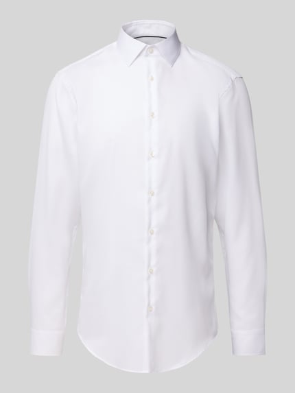 Jake*s Slim Fit Business-Hemd mit Knopfleiste Weiss 2