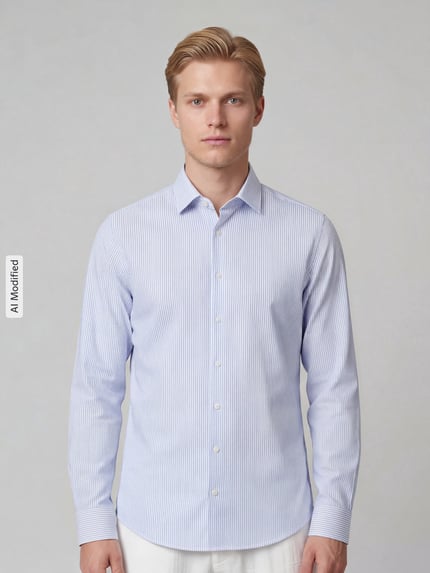 Seidensticker Slim Fit Businesshemd aus reiner Baumwolle Modell 'New Kent' Bleu 4