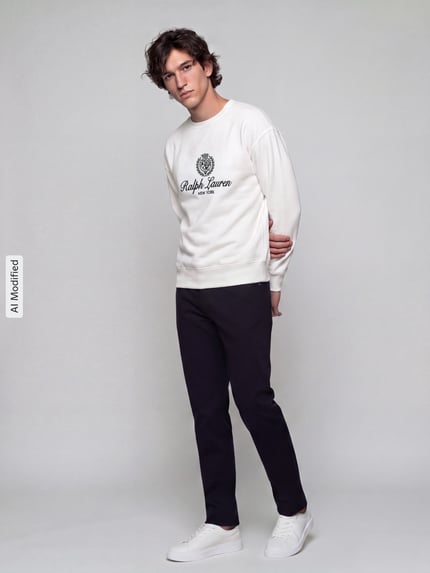 Polo Ralph Lauren Sweatshirt mit Logo-Print Offwhite 1