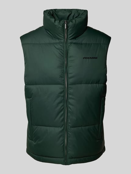 PEGADOR Steppweste mit Label-Stitching Dunkelgruen 2