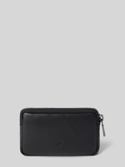 Productfoto, zwart Schlüsseletui aus Leder met labeldetail en ritssluiting van JOOP! collectie, heren, met sleutelring, glad oppervlak