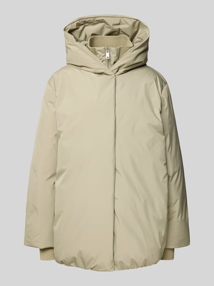 Produktfoto, hellbeige Regular Fit Outdoor-Jacke mit Stehkragen Modell 'Helah' von Opus, Kapuze, elastische Ärmelabschlüsse, glatte Oberfläche