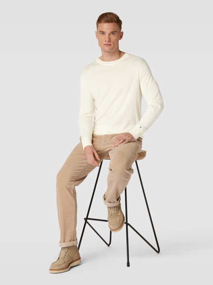 Tommy Hilfiger Gebreide pullover met ronde hals Offwhite - 1