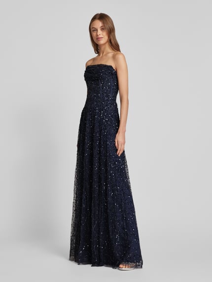 Lace & Beads Avondjurk met pailletten Donkerblauw - 1