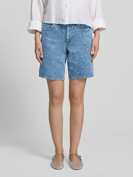 VERO MODA szorty jeansowe o kroju regular fit z mieszanki bawełny model 'TESS' Jeansowy niebieski 4