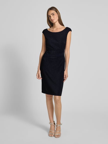 Vera Mont Knielanges Cocktailkleid mit Raffungen Dunkelblau 4