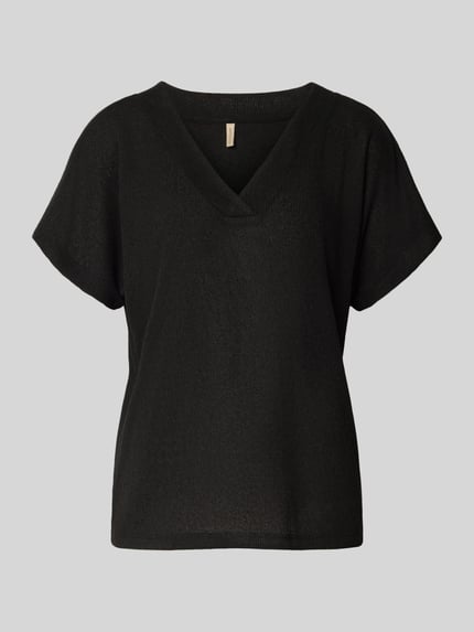 Soyaconcept T-shirt met V-hals, model 'Delia' Zwart - 2