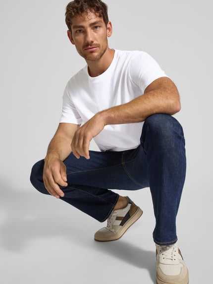 Selected Regular fit T-shirt van katoenmix, model 'ASPEN' Wit - 3