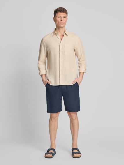 Marc O'Polo regular fit vrijetijdsoverhemd van puur linnen Ecru - 1