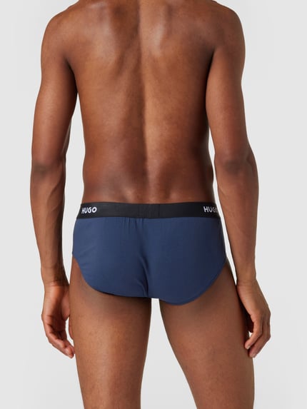 HUGO Slip mit Label-Schriftzug im 3er-Pack Dunkelblau 4