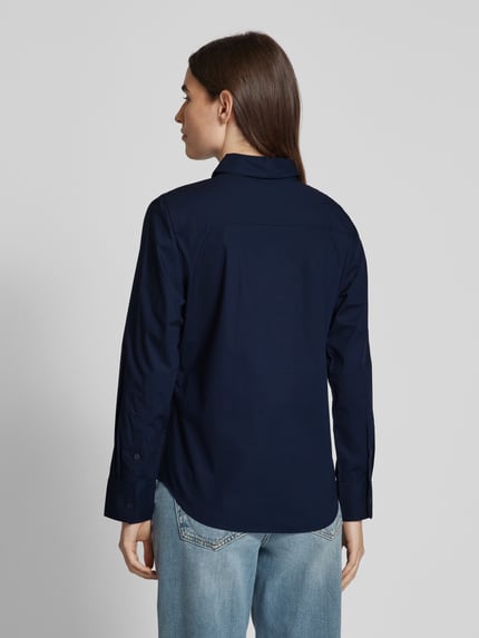 Tommy Hilfiger Bluzka koszulowa o kroju regular fit z wyhaftowanym logo Ciemnoniebieski 5