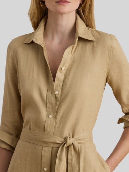Lauren Ralph Lauren Getailleerde vrijetijdsjurk van puur linnen Beige - 3