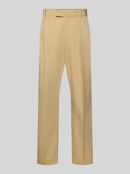 Productfoto, Straight Leg Chino uit puur katoen model 'CELEG261' van HUGO, zandkleur, uni look, bandplooi, steekzakken, rechte pijpen