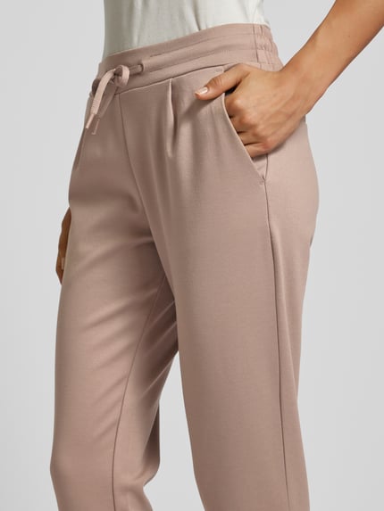 ICHI Sweatpants met tunnelkoord, model 'KATE' Lichtbruin - 3