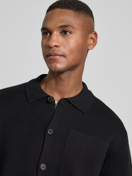 Strellson Regular Fit Poloshirt aus Baumwoll-Woll-Mix Modell 'AIDEN' Black 3