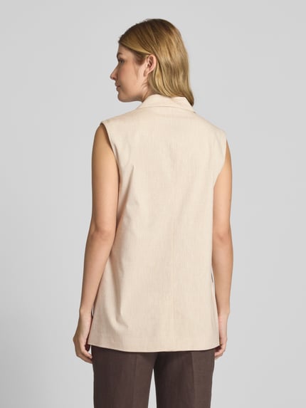 s.Oliver BLACK LABEL Relaxed Fit Weste aus Baumwoll-Mix mit Leinen Sand 5