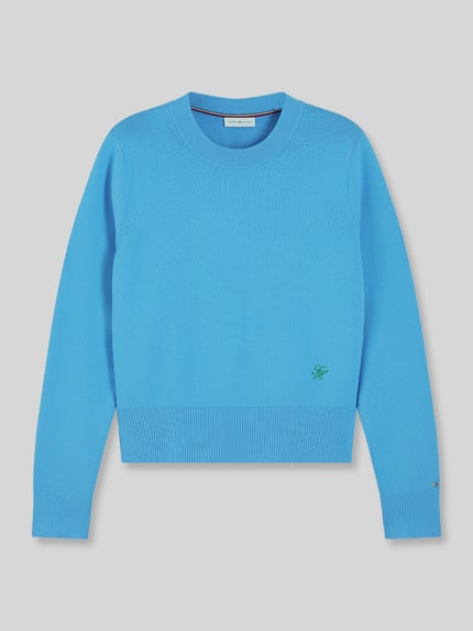 Tommy Hilfiger sweter z czystej bawełny w kroju regular fit Lodowy błękitny 2