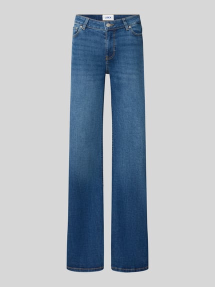 Produktfoto, Flared Jeans mit Knopfverschluss Modell 'ROME' von JJXX aus blauem Baumwoll-Mix mit Stretch-Anteil, 5-Pocket-Design, glatte Textur