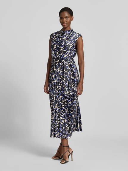 s.Oliver BLACK LABEL Tailliertes Freizeitkleid mit Bindegürtel Royal 1