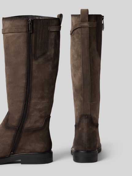 Tamaris Stiefel aus Rindvelours mit Reißverschluss Mittelbraun 2