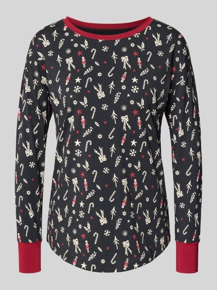 SKINY Pyjamabovendeel in all-over look met ronde hals Zwart - 2