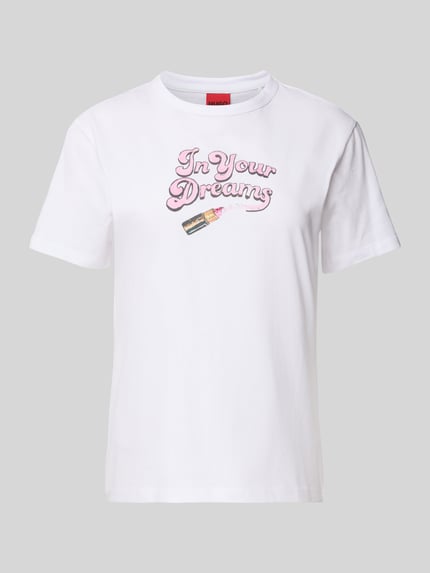 HUGO T-Shirt mit Rundhalsausschnitt Modell 'Damacia' Weiss 2