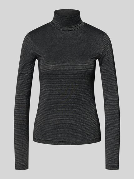 sweter półgolf o kroju slim fit z mieszanki wiskozy model 'LAVA GLITTER' Shop The Look MANNEQUINE