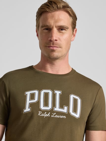 Polo Ralph Lauren Custom slim fit T-shirt met ronde hals Olijfgroen - 3