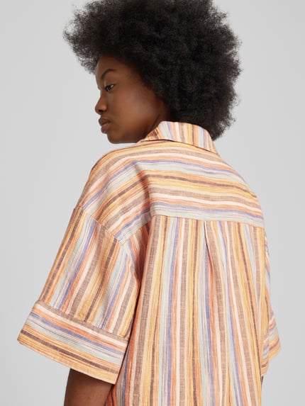 KnowledgeCotton Apparel Bluse mit 3/4-Arm Orange 3