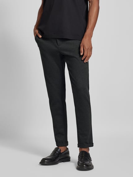 Lindbergh Slim Fit Stoffhose mit verkürztem Schnitt Anthrazit 4