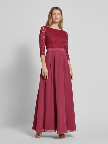 SWING Abendkleid mit Ausbrenner-Effekt Rot 4
