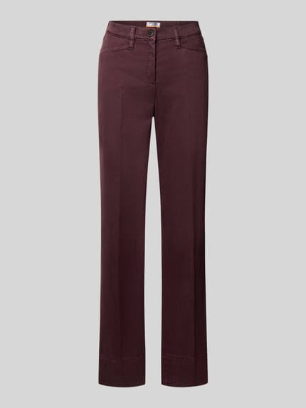 Produktfoto, ciemnofioletowe spodnie Super Slim Fit Schmale Hose aus Lyocell-Baumwoll-Mix Modell 'LORELLA' von Raphaela By Brax, damskie spodnie, gładka tekstura