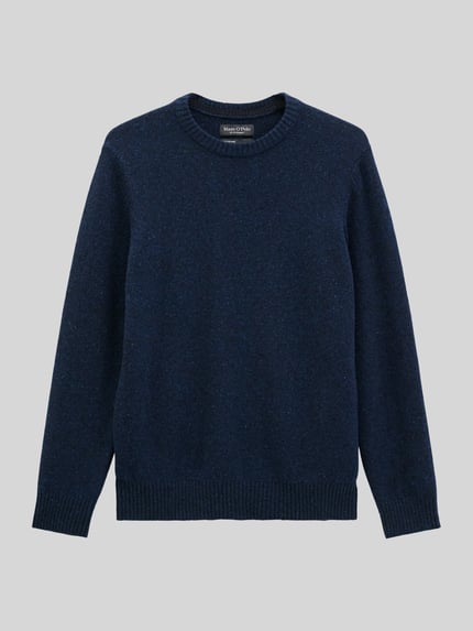Marc O'Polo Pullover mit Tweedstruktur Dunkelblau 2