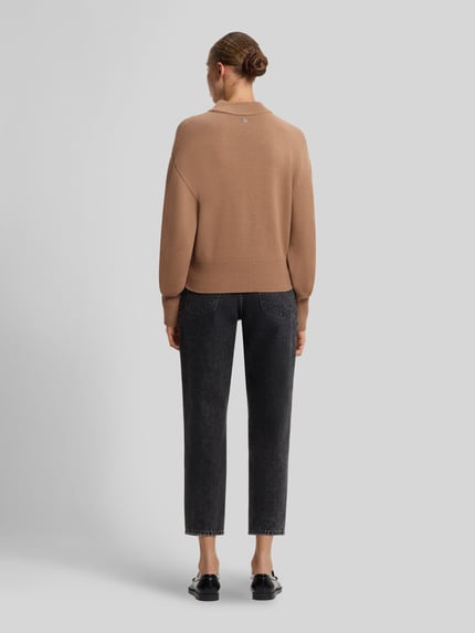 HUGO Loose fit pullover van wolmix model 'Sorellenio' Beige - 5