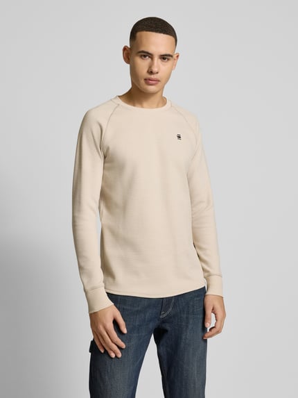 G-Star RAW Longsleeve mit Label-Detail Modell 'Jirgi' Offwhite 4