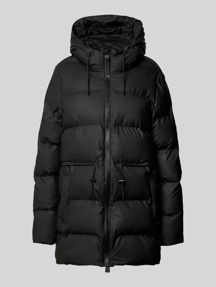 Rains Steppjacke mit Eingrifftaschen Modell 'Alta Long' Black 2