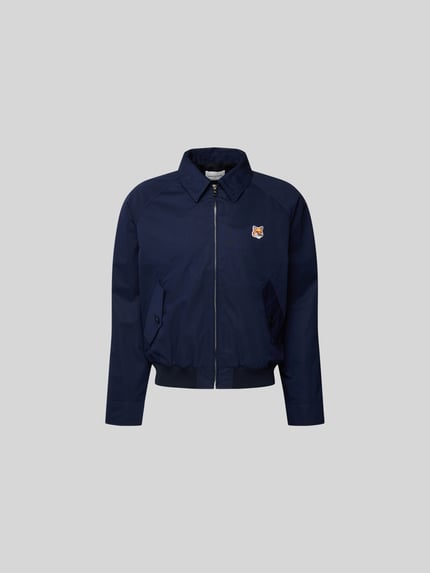 MAISON KITSUNÉ Hemdjacke mit Label-Stitching Marine 2