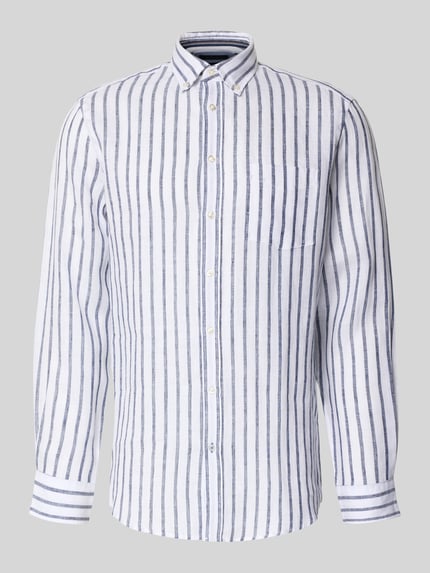 Slim Fit Freizeithemd aus reinen Leinen Shop The Look MANNEQUINE