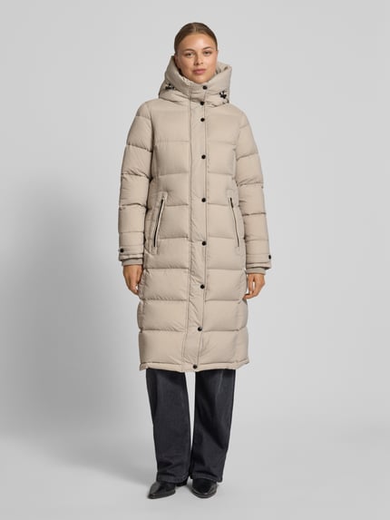 ROCKANDBLUE Gewatteerde lange jas met capuchon, model 'Falcon' Offwhite - 4