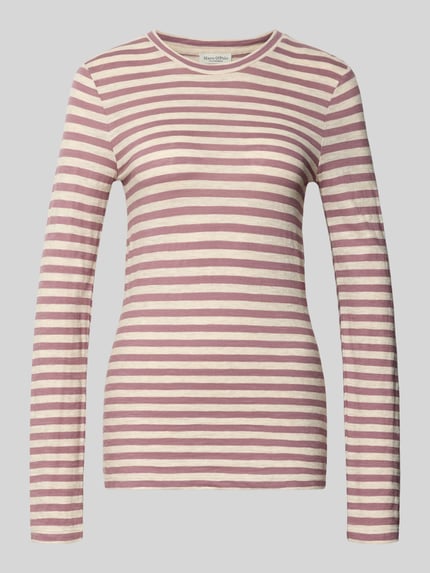Marc O'Polo Langarmshirt mit abgerundetem Saumabschluss Mauve 2