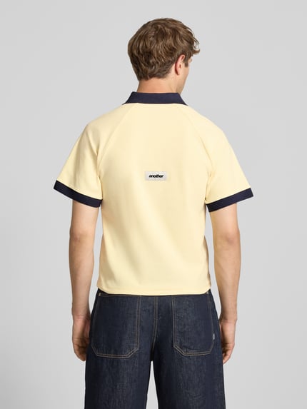ANOTHER COTTON LAB koszulka polo o kroju regular fit z logo i listwą guzikową Żółty 5