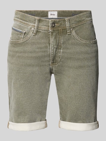 Produktfoto, Regular Fit Jeansshorts aus Baumwoll-Mix von Brax, jednolity kolor, krój regular fit, 5 kieszeni, bawełniana mieszanka