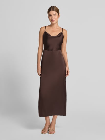 VILA Abendkleid aus Satin Modell 'RAVENNA' Dunkelbraun 4