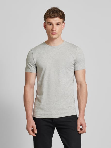 s.Oliver BLACK LABEL regular fit T-shirt met ronde hals Lichtgrijs - 4