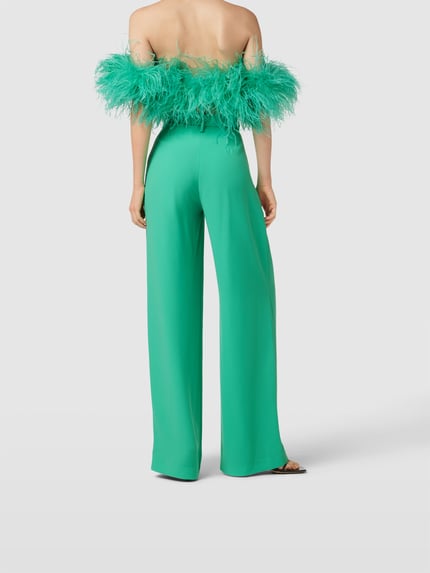 New Arrivals by Ilkyaz Ozel Stoffen broek met bandplooien Appeltjesgroen - 5