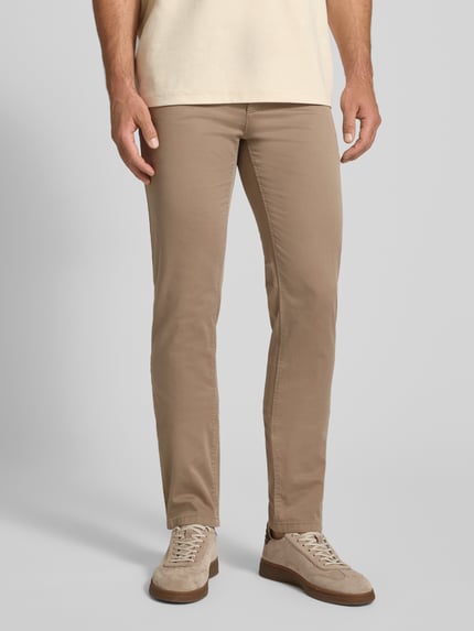 BOSS Orange Chinosy o kroju slim fit z mieszanki bawełny Jasnobrązowy 4