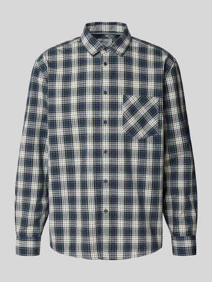 Produktfoto, Casual Fit Freizeithemd aus reiner Baumwolle Modell 'RENNES' von Pepe Jeans in Blau, Weiß und Grün mit Karomuster, Herren Freizeithemd von Pepe Jeans