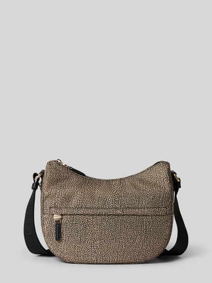 BORBONESE Umhängetasche mit Reißverschlussfach Modell 'SMALL LUNA BAG' Beige 1