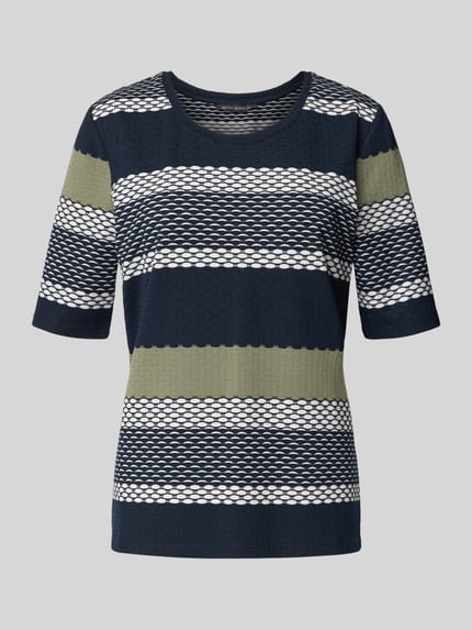 Betty Barclay T-Shirt mit geripptem Rundhalsausschnitt Marine 2
